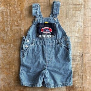 Vintage Sesame Street Striped Train Overalls 2t